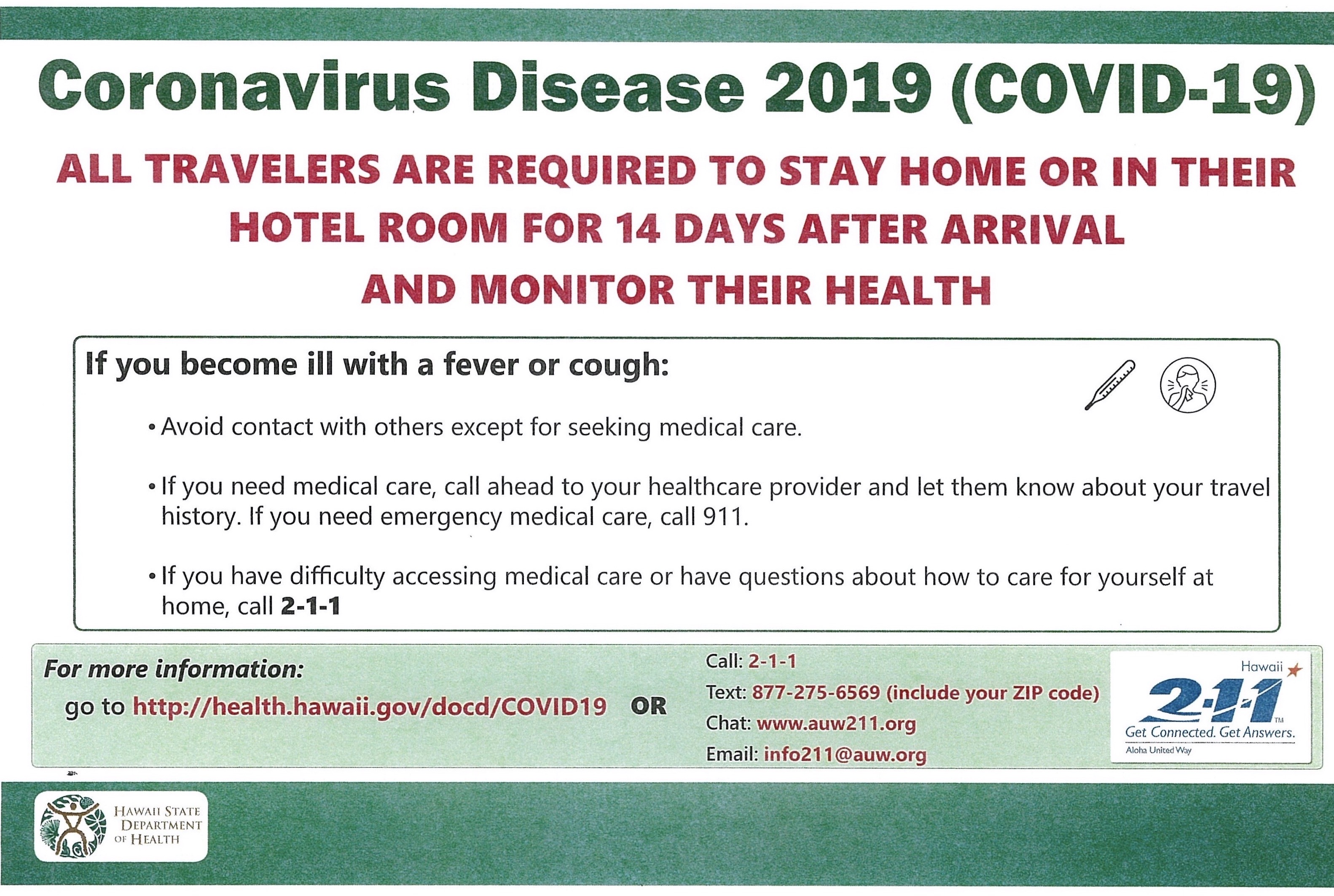 Covid 19 Mandatory 14 Day Quarantine For All Arriving Passengers